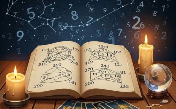 Numerology chart showing numbers and birth details for analysis