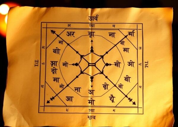 Vedic astrology birth chart used during a consultation